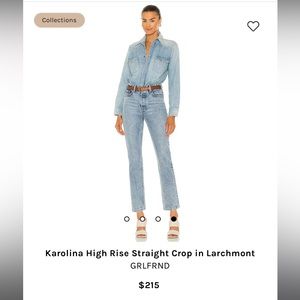 GRLFRND High Rise Straight Leg jeans